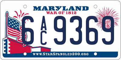 MD license plate 6AC9369