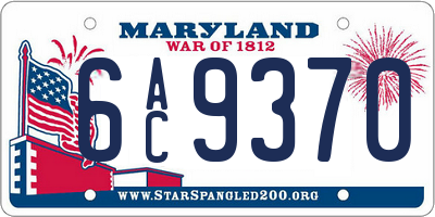 MD license plate 6AC9370