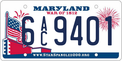 MD license plate 6AC9401