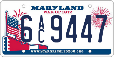 MD license plate 6AC9447
