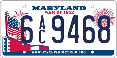MD license plate 6AC9468