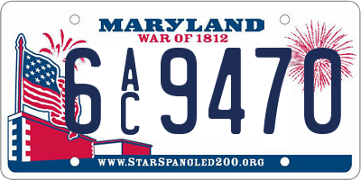 MD license plate 6AC9470