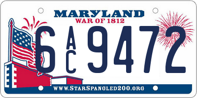 MD license plate 6AC9472