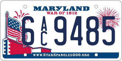 MD license plate 6AC9485