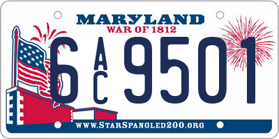 MD license plate 6AC9501