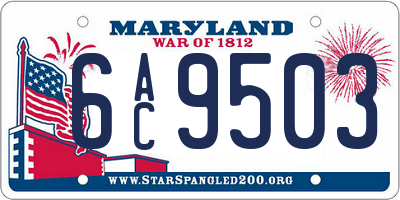MD license plate 6AC9503