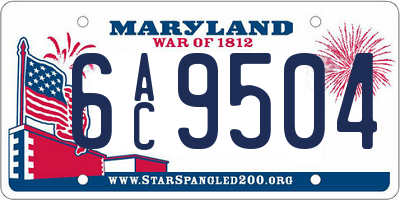 MD license plate 6AC9504