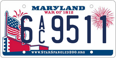 MD license plate 6AC9511