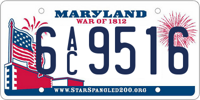 MD license plate 6AC9516