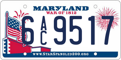 MD license plate 6AC9517