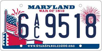 MD license plate 6AC9518