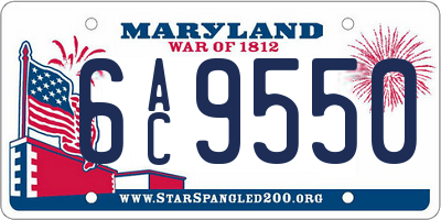MD license plate 6AC9550