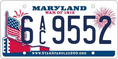 MD license plate 6AC9552