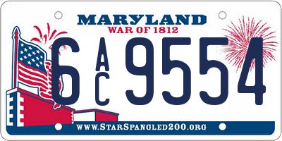 MD license plate 6AC9554
