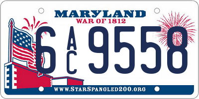 MD license plate 6AC9558