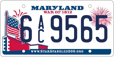 MD license plate 6AC9565
