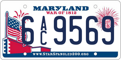 MD license plate 6AC9569