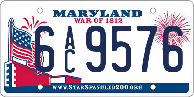 MD license plate 6AC9576