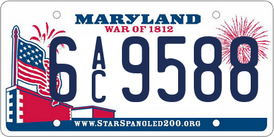 MD license plate 6AC9588