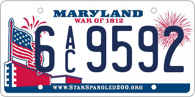 MD license plate 6AC9592