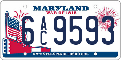 MD license plate 6AC9593