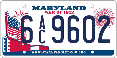 MD license plate 6AC9602