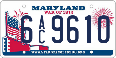 MD license plate 6AC9610