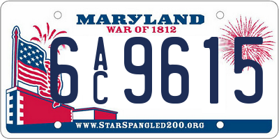 MD license plate 6AC9615