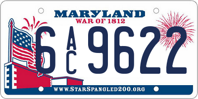 MD license plate 6AC9622