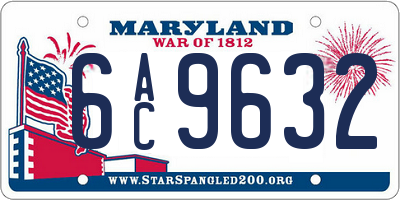 MD license plate 6AC9632