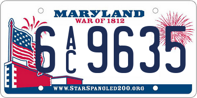 MD license plate 6AC9635