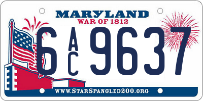 MD license plate 6AC9637