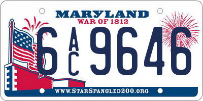 MD license plate 6AC9646