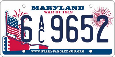 MD license plate 6AC9652
