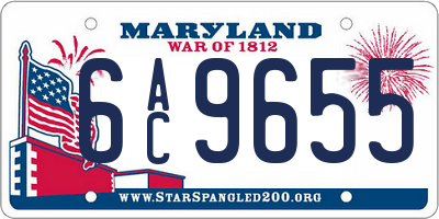 MD license plate 6AC9655
