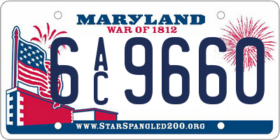 MD license plate 6AC9660