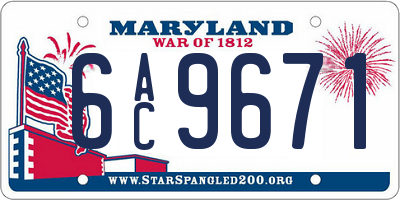 MD license plate 6AC9671