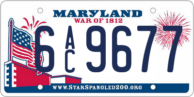 MD license plate 6AC9677