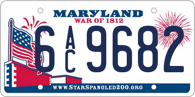 MD license plate 6AC9682