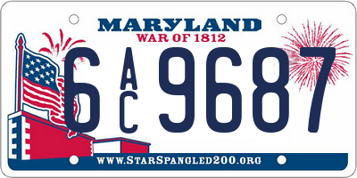 MD license plate 6AC9687