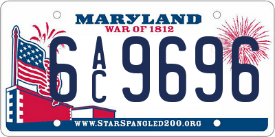 MD license plate 6AC9696