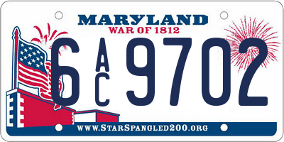 MD license plate 6AC9702