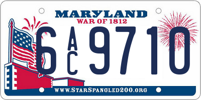 MD license plate 6AC9710