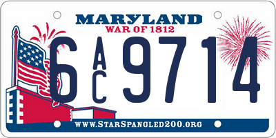 MD license plate 6AC9714
