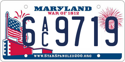 MD license plate 6AC9719