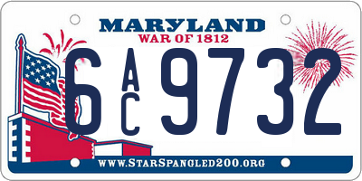 MD license plate 6AC9732
