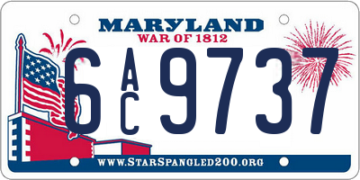 MD license plate 6AC9737
