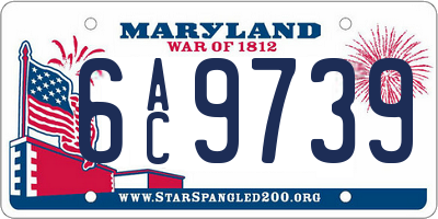 MD license plate 6AC9739