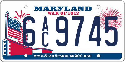 MD license plate 6AC9745