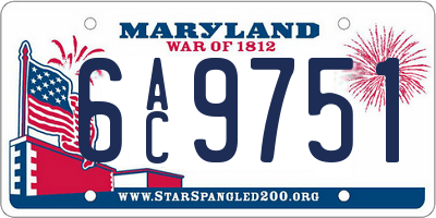 MD license plate 6AC9751